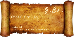 Greif Csilla névjegykártya